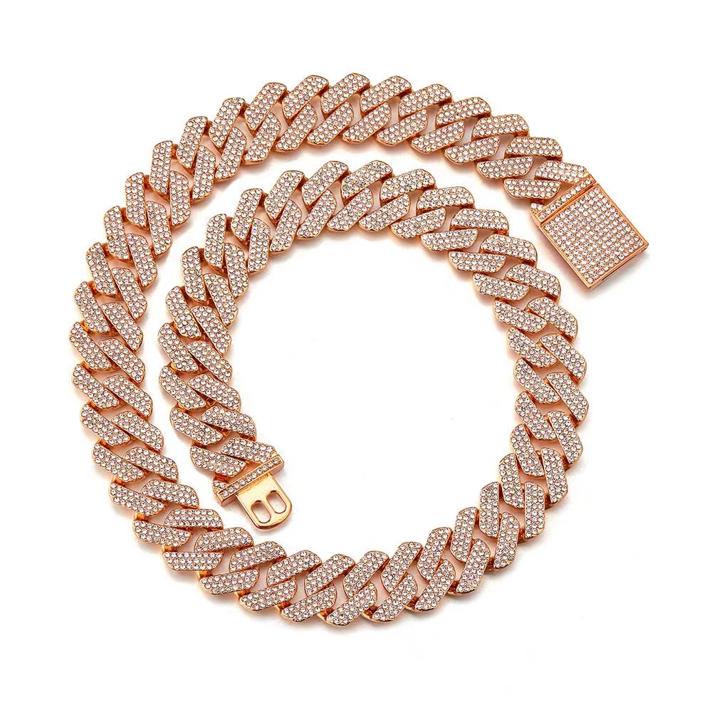 GRA Certified Hip Hop VVS Moissanite Diamond Baguette Cuban Chain Iced Out Miami Cuban Link Chain for Men_women