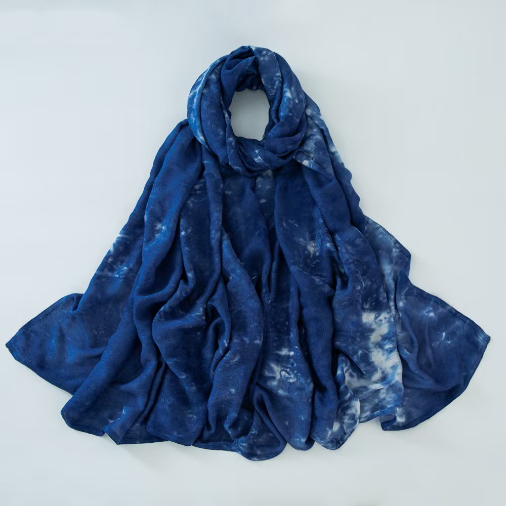 T1088 new tie-dye hot-selling gradient Malay Indonesian cotton headscarf gradient wide-edge modal breathable scarf
