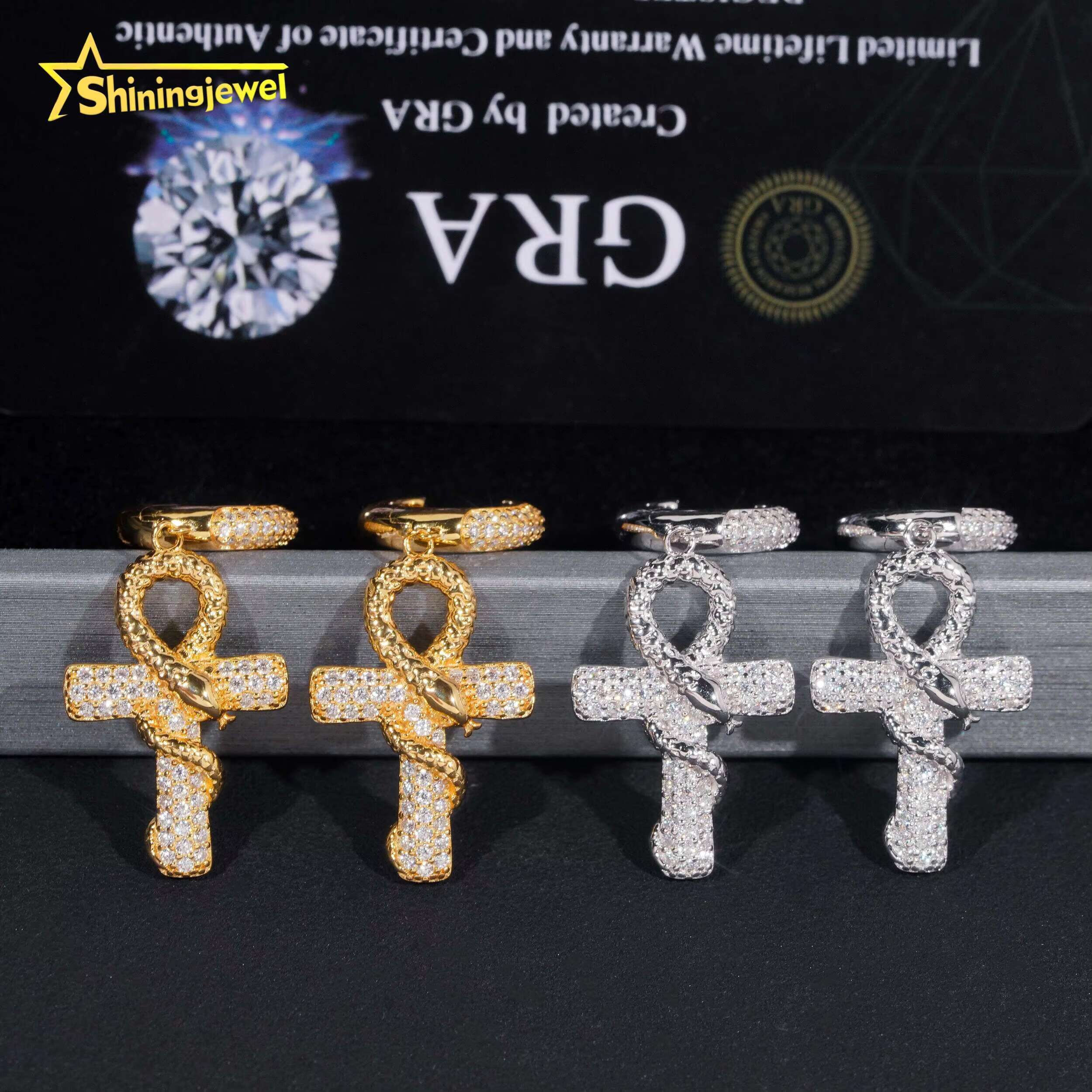 Rapper Cross Style Moissanite Earrings 925 Sterling Silver Hip Hop Jewelry Custom High Quality Missanite Ear Studs Daily Wear