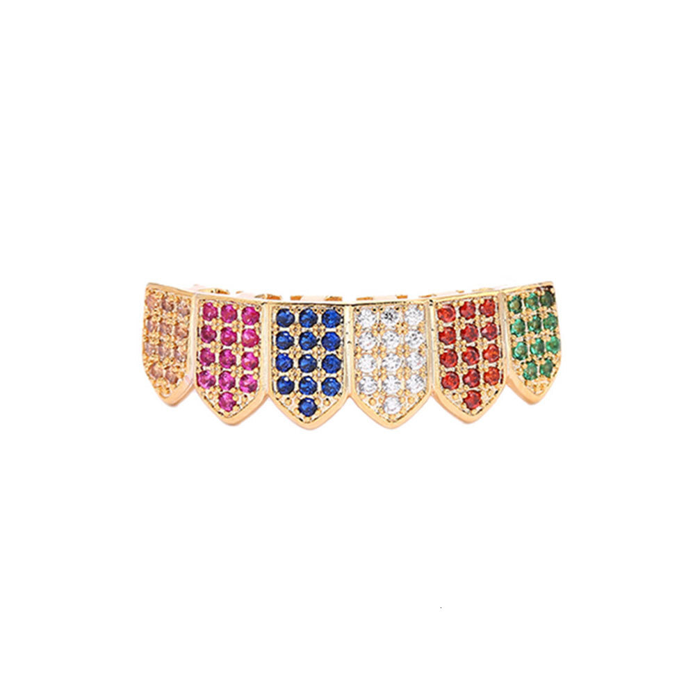 New Arrival Moissanite Jewelry 6 Color Micro Pave Iced Out Hip Hop Vampire Fangs Grillz Bling Accessories Pass the diamond tester
