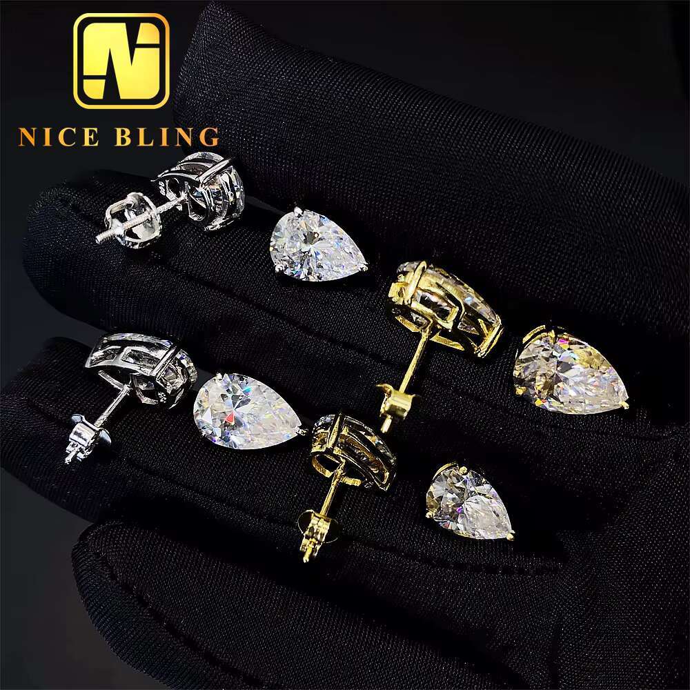 925 Sterling Silver Luxury Ear Studs VVS GRA Gertificate Pear Cut Women Custom Fine Jewelry Moissanite Stud Earring for Women