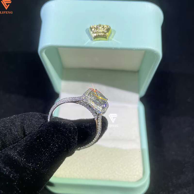 Luxury Jewelry Custom 10K Solid Gold 2.5CT Radiant Lab Diamond Ice Out Wedding Ring Bling for Anniversary Gift GIA Certified