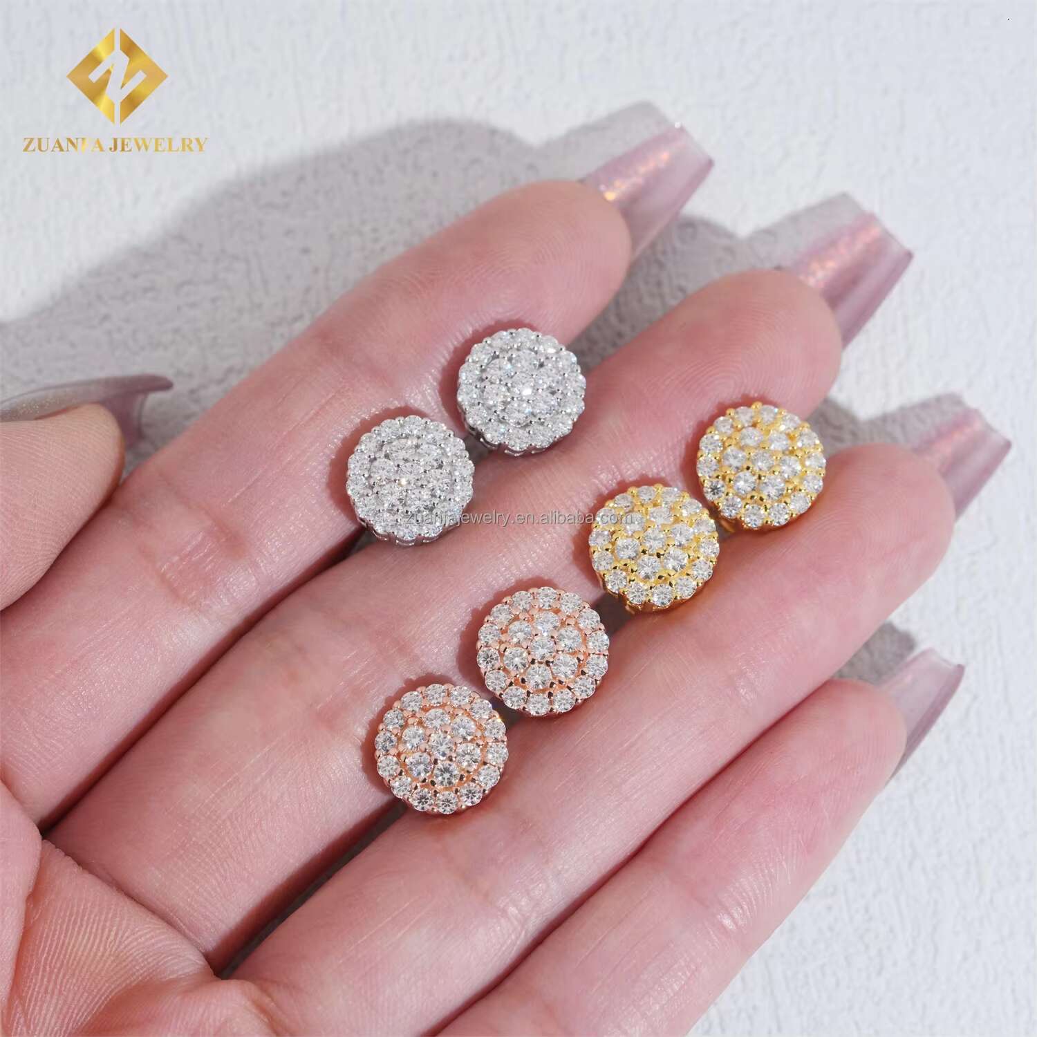 Fashion Drop Shipping Hot Selling Pass Diamond Tester GRA Certificates Screw Back Man VVS Moissanite Diamond Hip Hop Earring Men