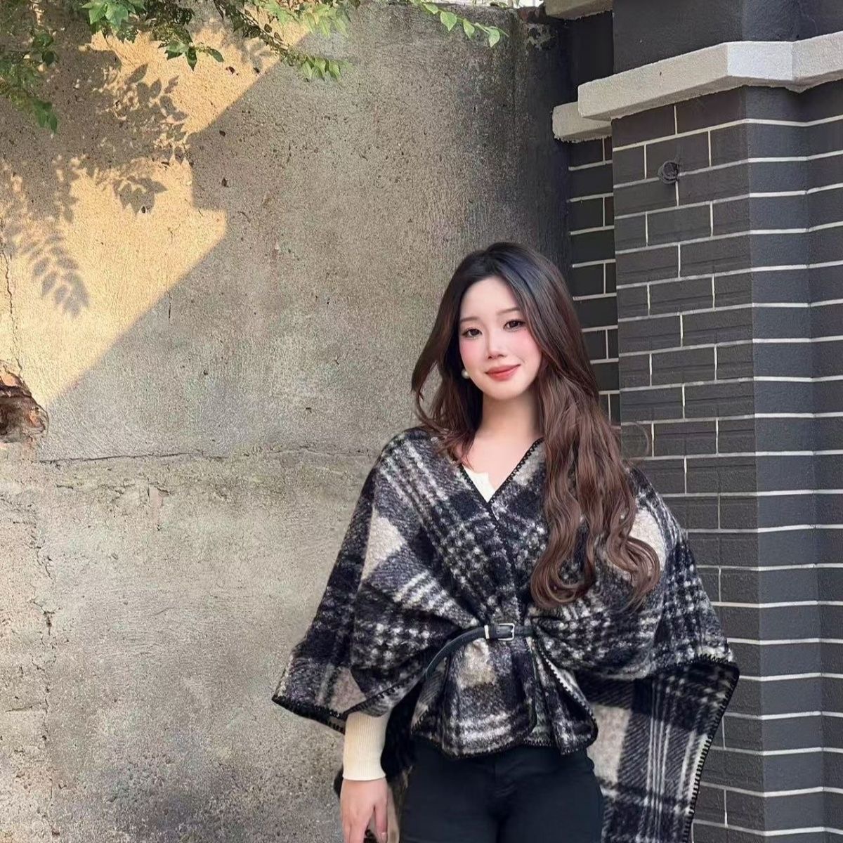 New No. 640 New scarf for women, winter lengthened thickened warm student cashmere Christmas plaid shawl scarf