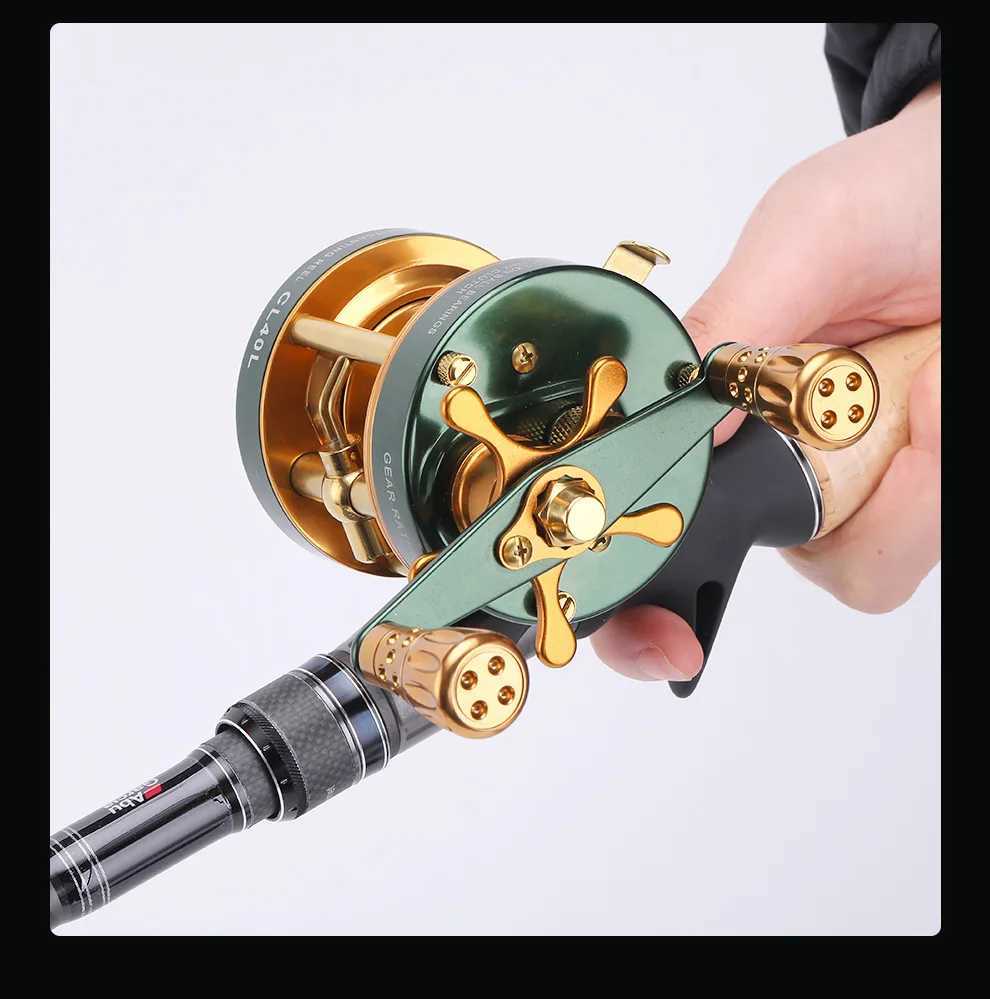 Trolling fishing reel right left hand Ratio 5.2 1 Baitcasting jigging Boat Drum Saltwater Reel 2+1bb full metal fishing wheel R250628