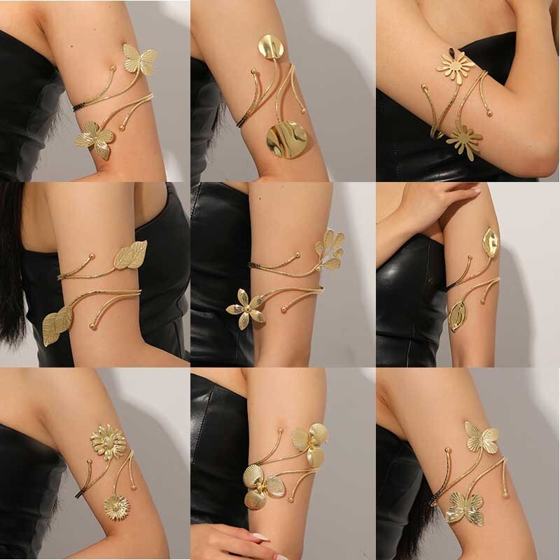 Free shipping designer jewelry Jewelry Creative Exaggerated Metal Butterfly Hollow Arm Ring Bracelet High-end Sense Elegant Women H Accessories