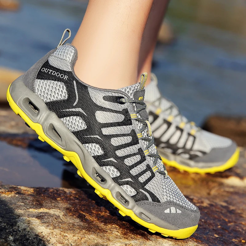 HKDQ Summer Hiking Shoes Unisex Breathable Mesh Casual Sneakers Men Wading Shoes Women Outdoor Non-slip Womens Sports Sneakers 250623