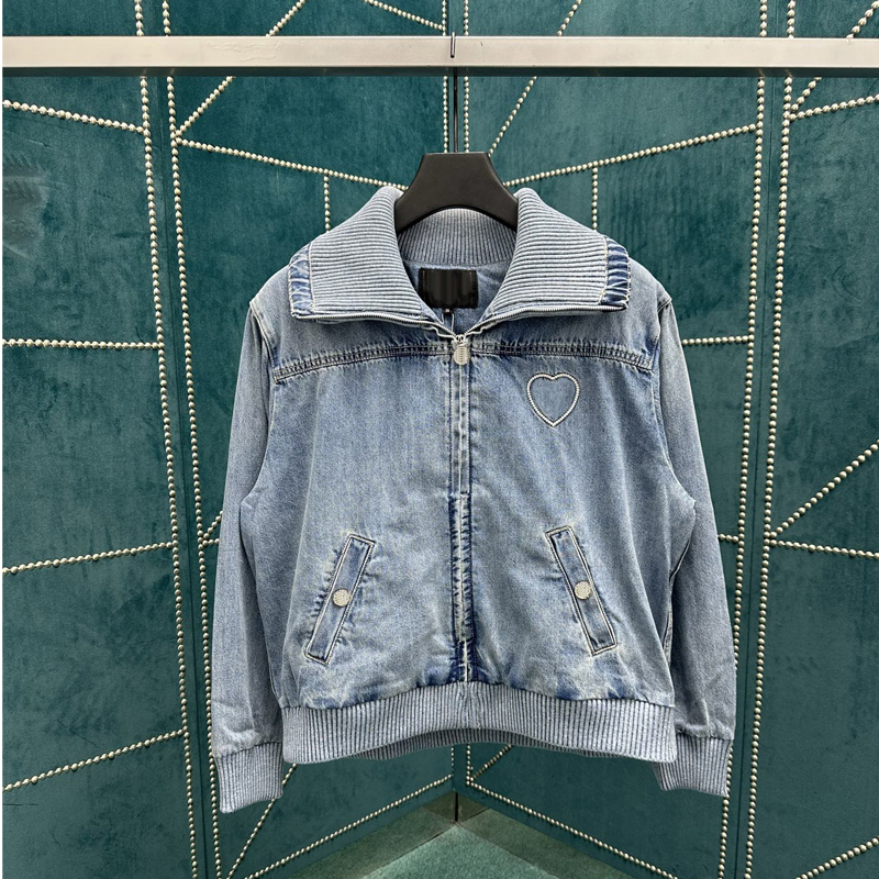 Trendy Light Blue Denim Jacket Women Embroidery Corset Waist Coat Vintage Elegant Gilrs Western Style 25fw 0628 Classic Fit
