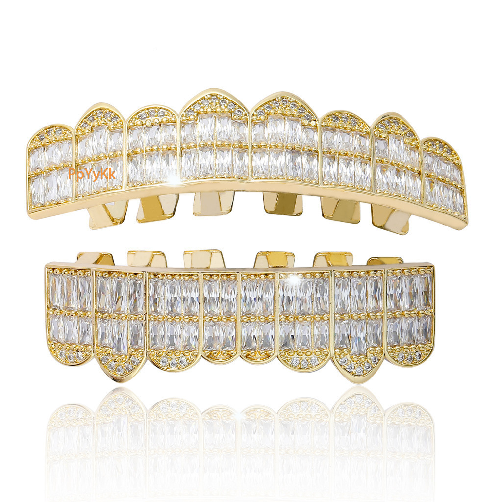new arrival hip hop 8-teeth VVS moissanite diamond-cut iced out bling unisex grillz accessories