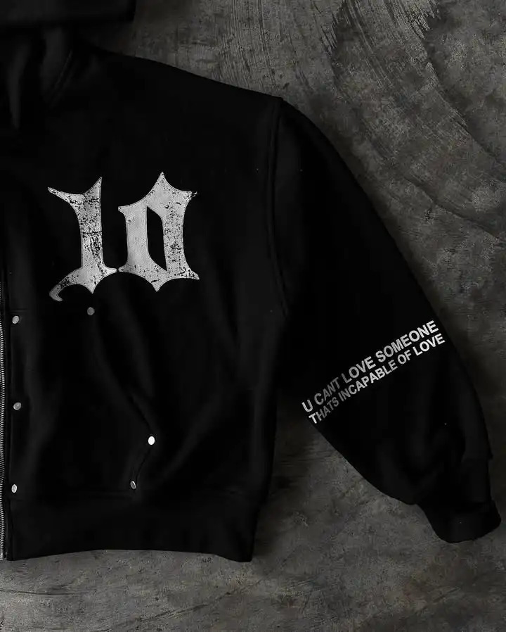 Streetwear Tenthseries Zip Hoodie Y2K Mens Womens Clothes Patch Letter Embroidered Oversized Hoodie Sweatshirt Casual Jacket 250627