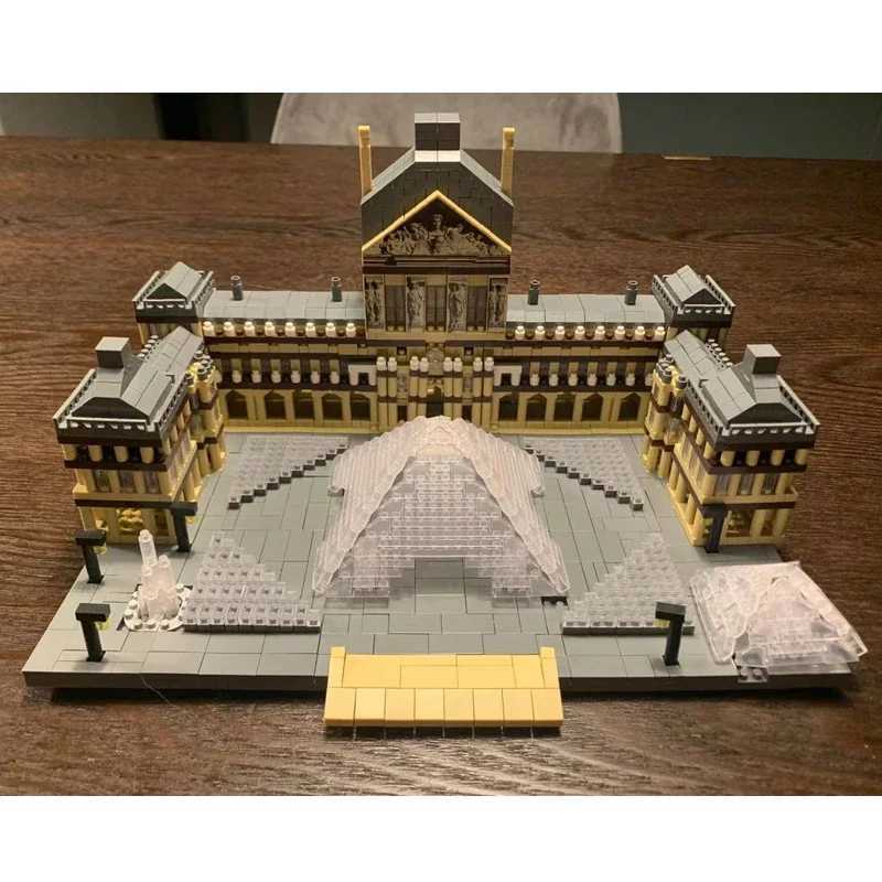 Lezi 8040 World Architecture Mini Building Blocks Paris Louvre Museum 3D Model DIY Diamond Bricks Toy for Children Gifts Y250627