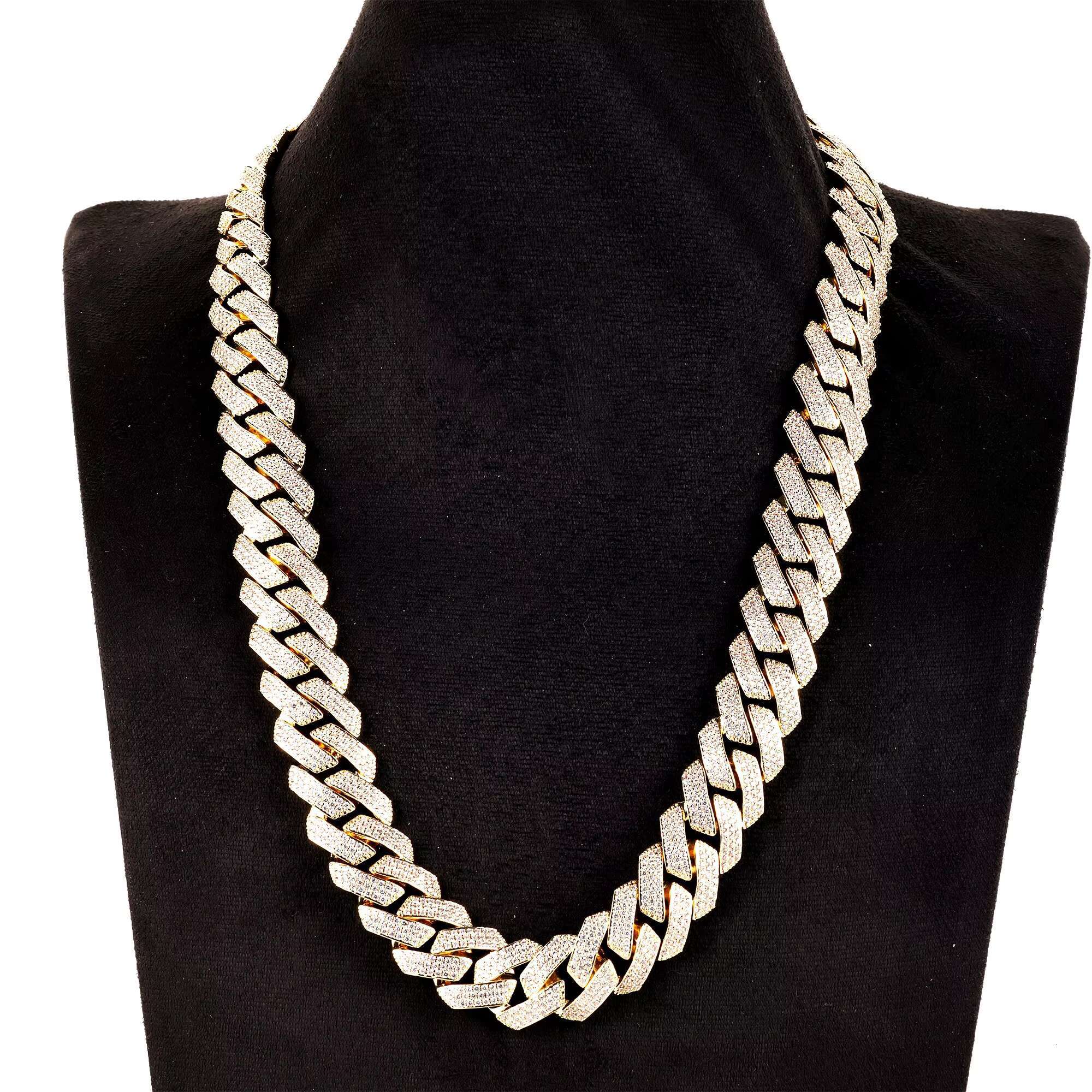 925 Sterling Silver Mens Moissanite Jewelry Set Miami Cuban Link Iced Out Necklace Hip Hop Style