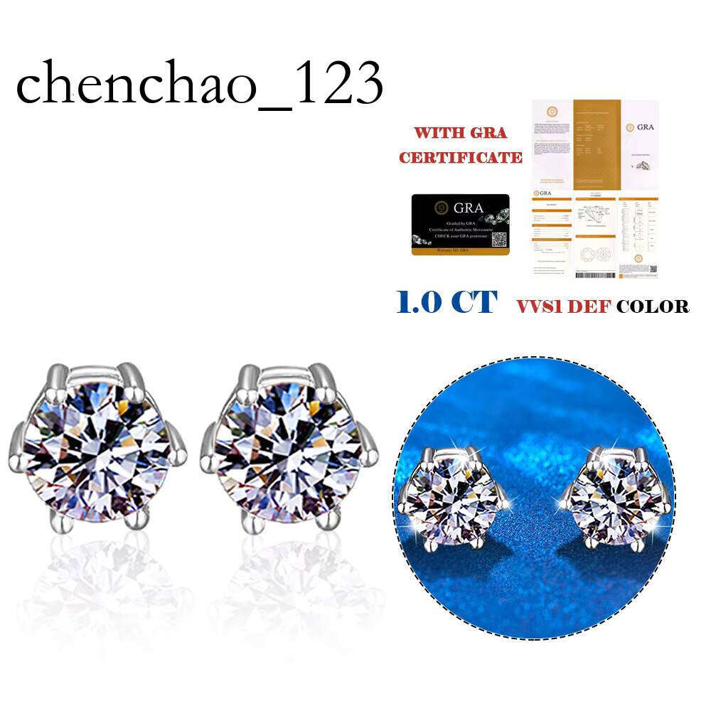 Without Ear Piercing Moissanite Dia Magnetic Women's Stud S Sterling Sliver for Women Men Earings