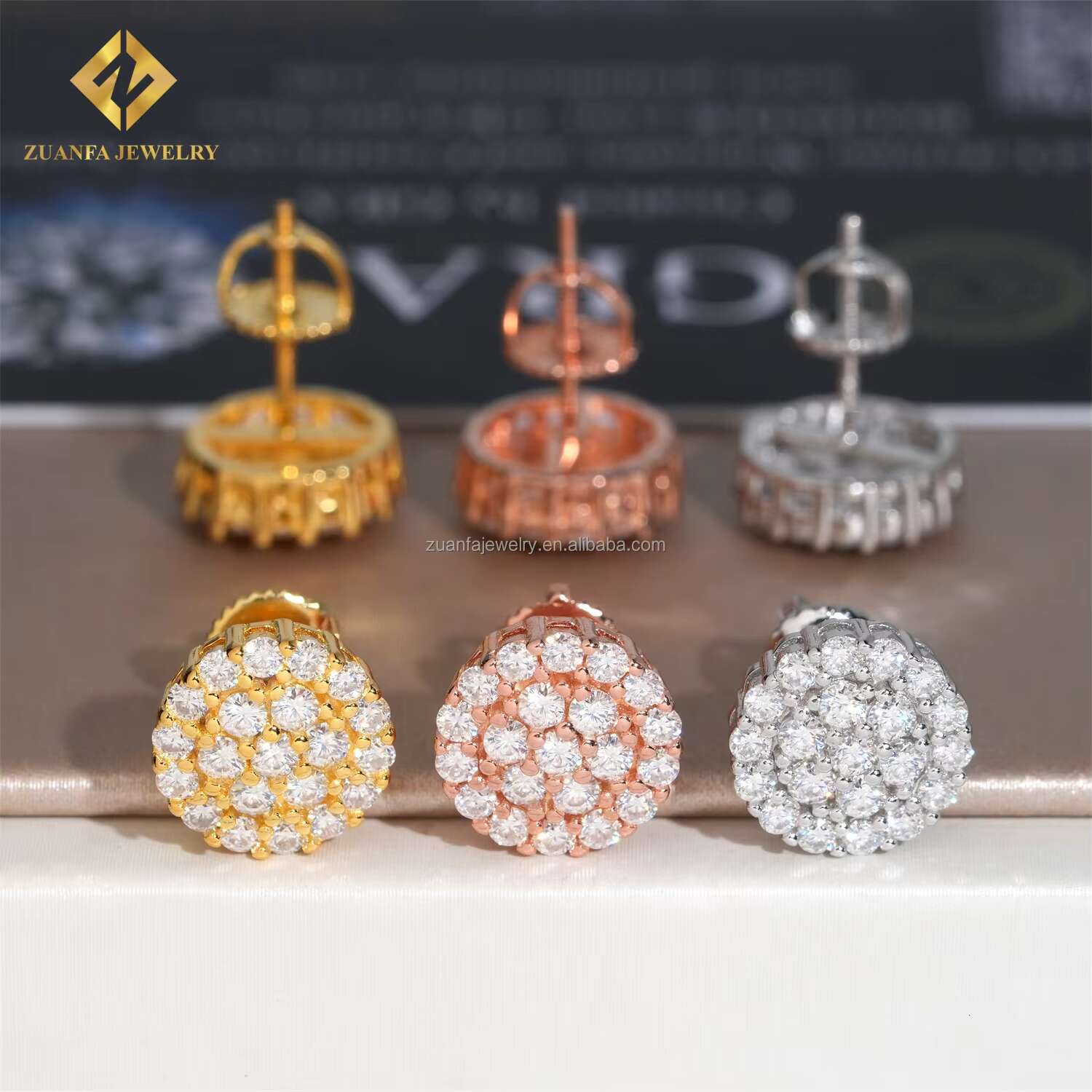 Fashion Drop Shipping Hot Selling Pass Diamond Tester GRA Certificates Screw Back Man VVS Moissanite Diamond Hip Hop Earring Men
