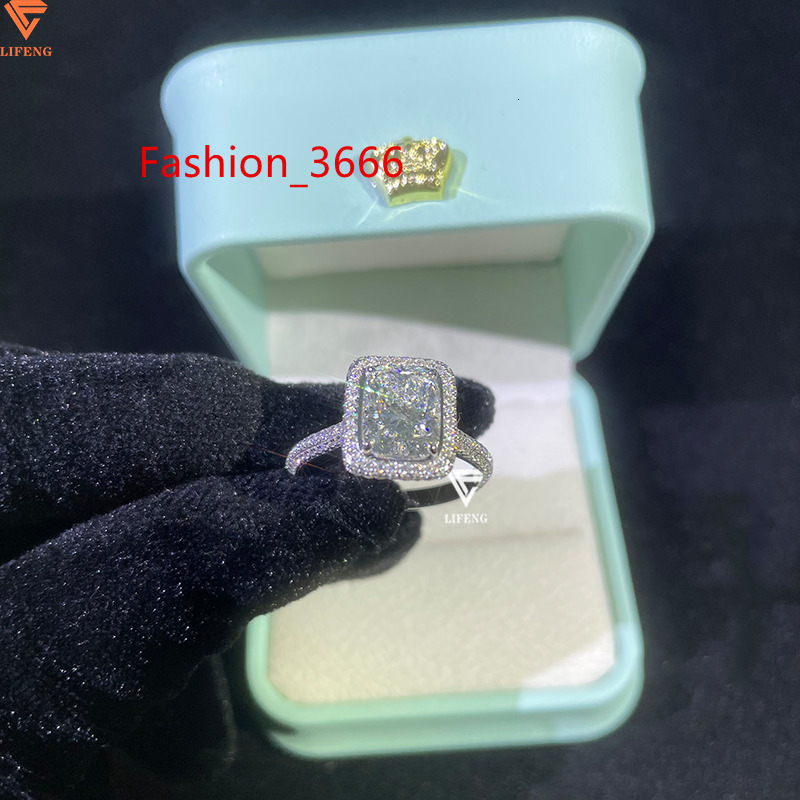Luxury Jewelry Custom 10K Solid Gold 2.5CT Radiant Lab Diamond Ice Out Wedding Ring Bling for Anniversary Gift GIA Certified