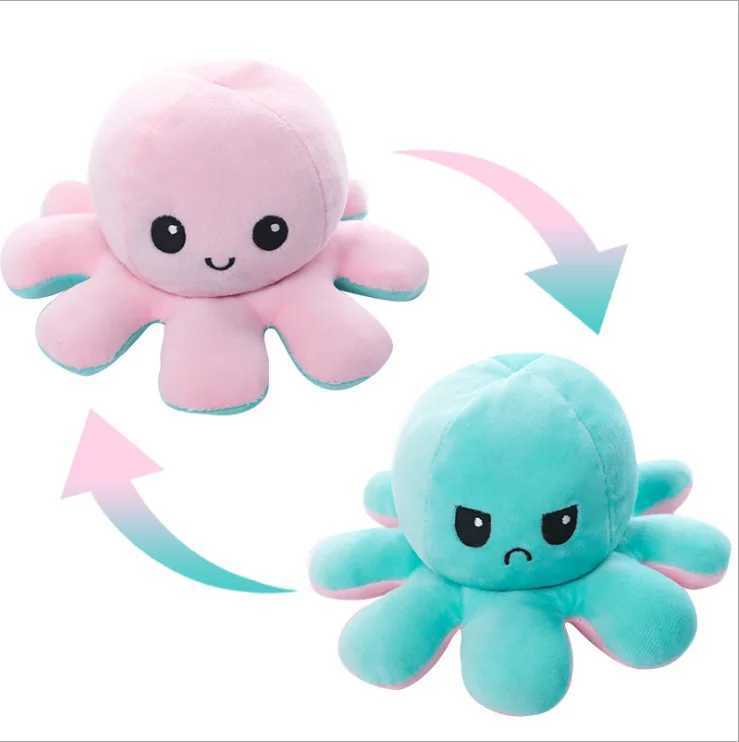 Flip-over Octopus Doll Double-sided Flip Doll Childrens Octopus Plush Toy Expression Changing Face Octopus Doll X250628