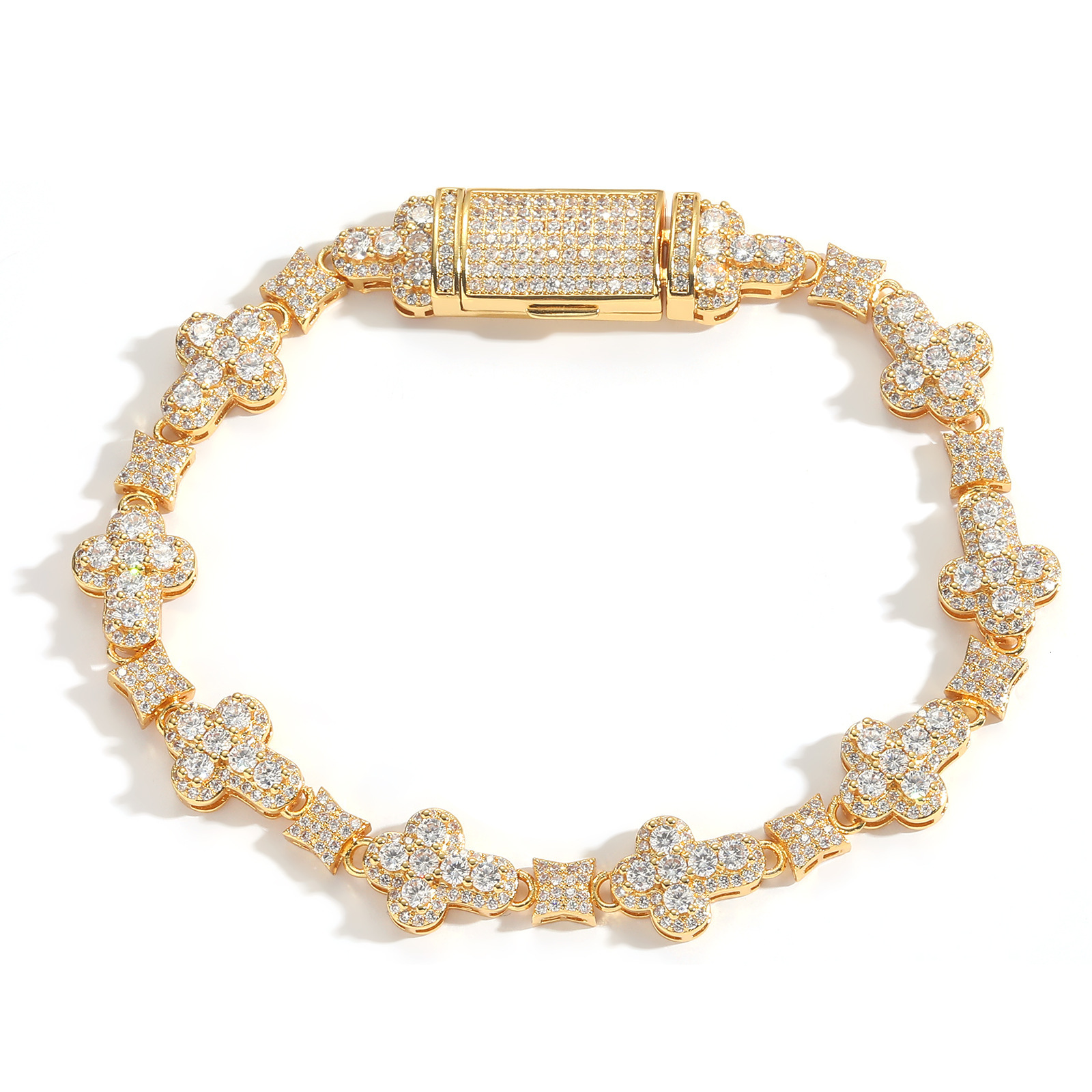 Unisex 10MM Cross Iced Out Moissanite Bling Bling Luxury Hip Hop Bracelet Trendy Unique Niche Jewelry Pass the diamond tester