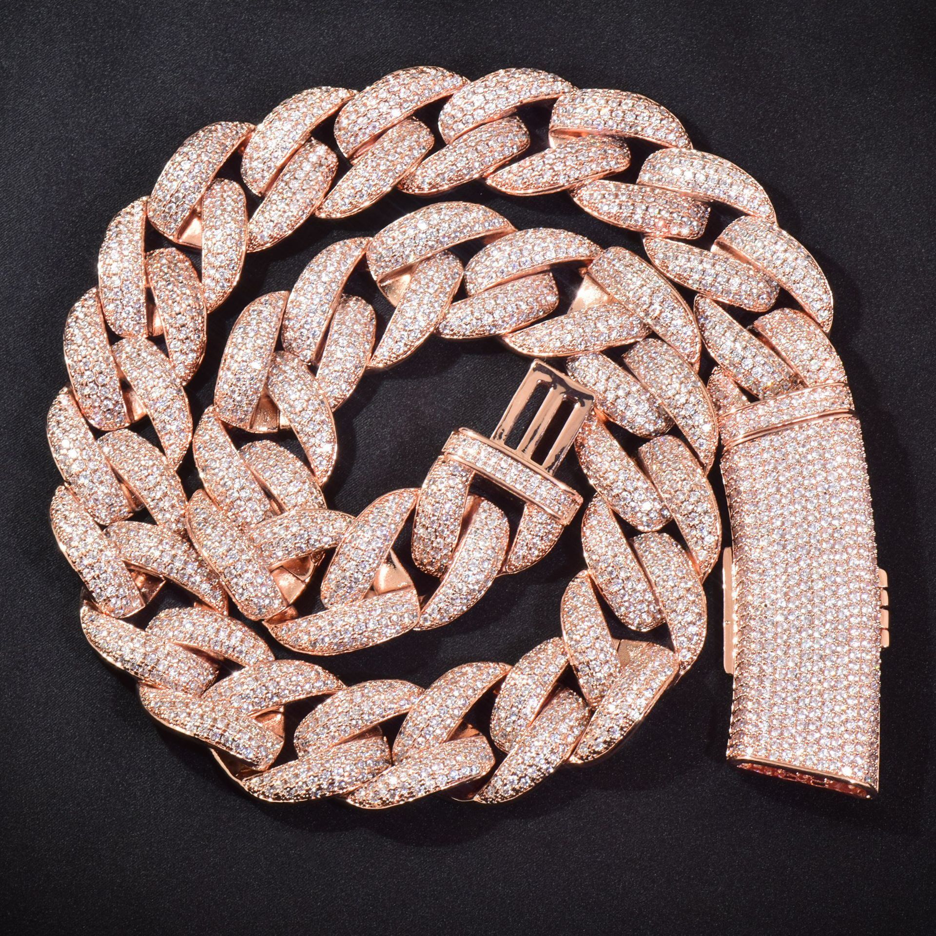 20mm Luxury Gold Plated VVS Moissanite Iced Out Hip Hop Long Clasp Cuban Chain Versatile Edgy Statement Jewelry Pass the diamond tester