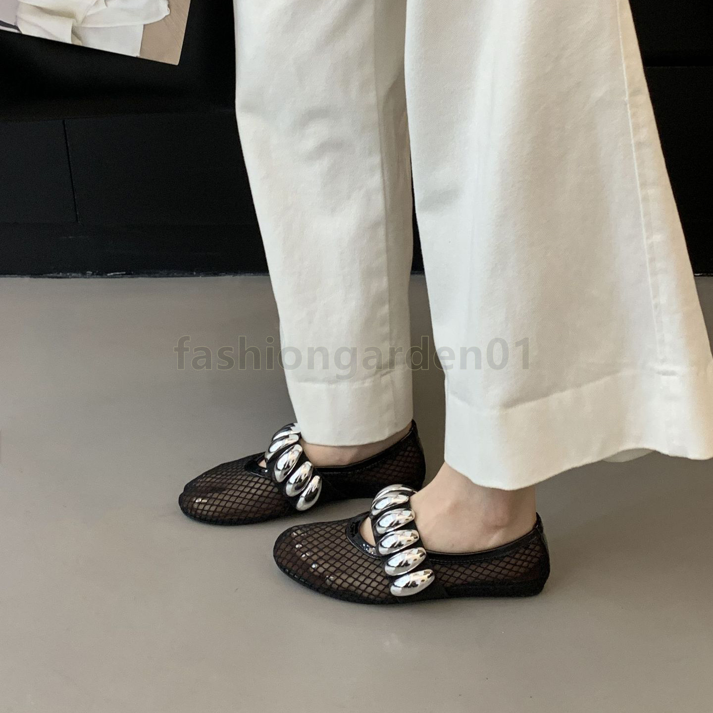 designer sandals women summer sandal woven mesh flats heels luxury shine metal buckle elastic bands black white red anti-skid sandale comfort daily wa