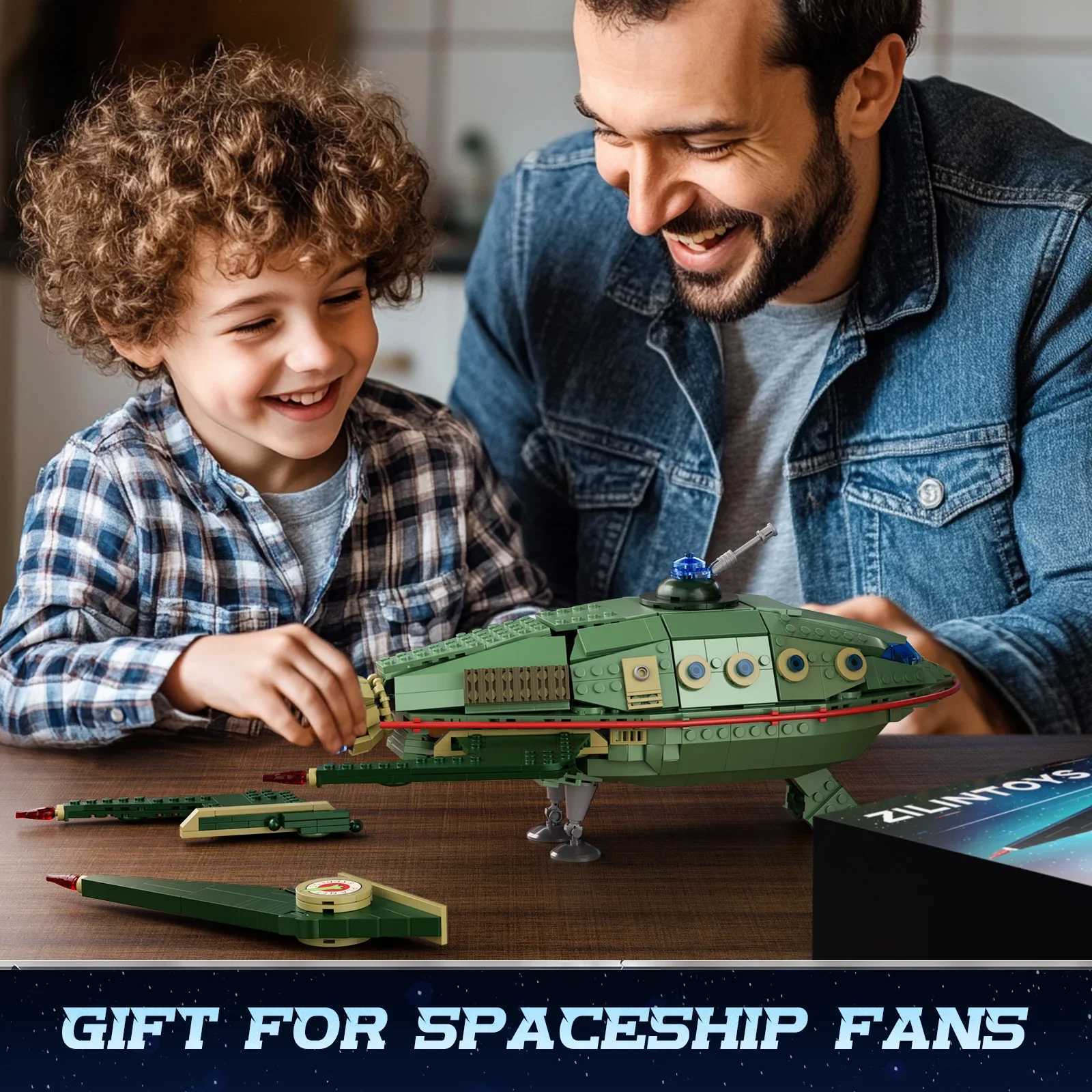 BuildMOC Flys Into Futures Planets Ship Building Block Set Express Spaceship Model Toys Children Gifts Y250627