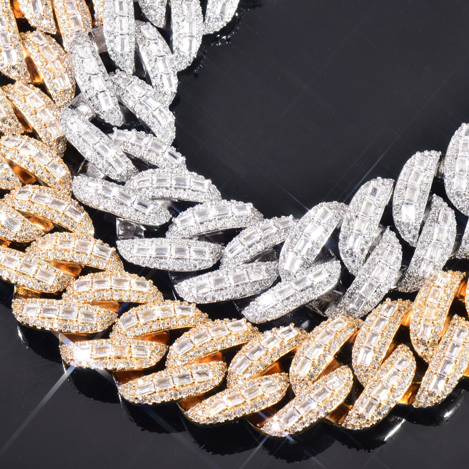 20MM Luxury VVS Moissanite Iced Out Hip Hop Cuban Chain Streetwear Full Diamond High-End Versatile Statement Jewelry Pass the diamond tester