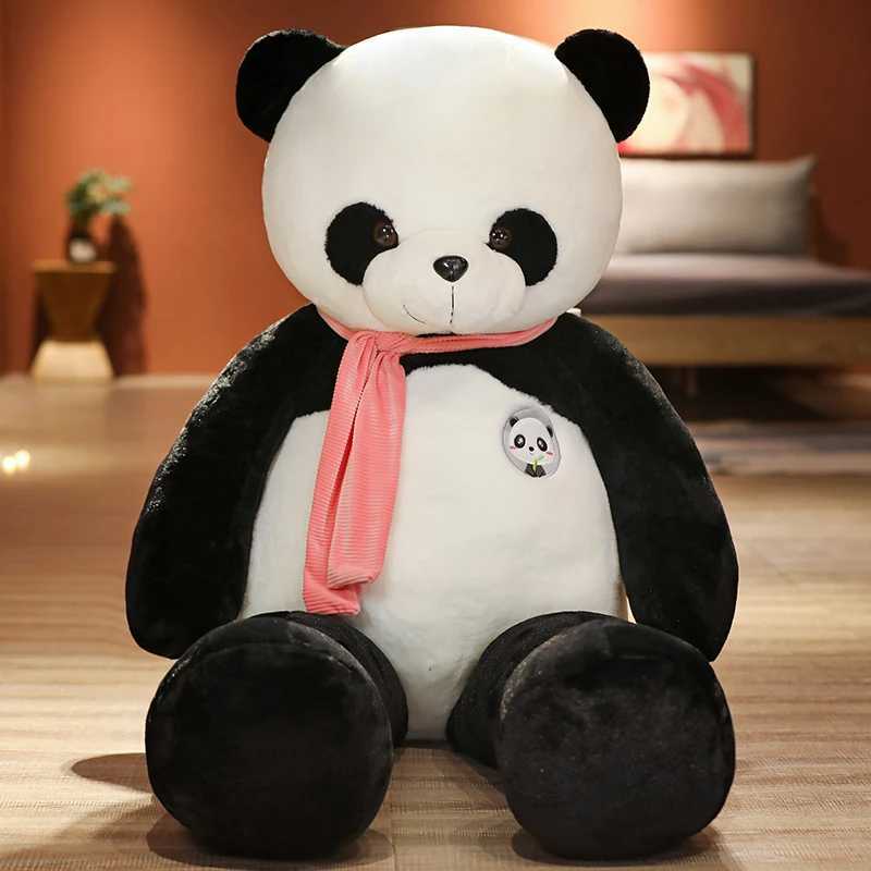 80/100cm Giant Size Cute Panda Plush Toys Animal Stuffed Dolls Soft Pillow Cushion Bear Doll For Boys GIRL Present Gift Y250627