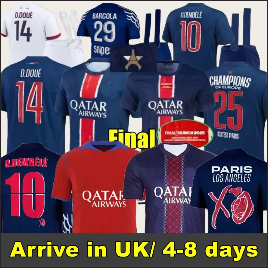 25 26 maillot de foot O. DEMBELE jersey hakimi G. RAMOS 2025 2026 football shirts men soccer jerseys kids sets equipment hommes enfants T Shirt size16-4XL