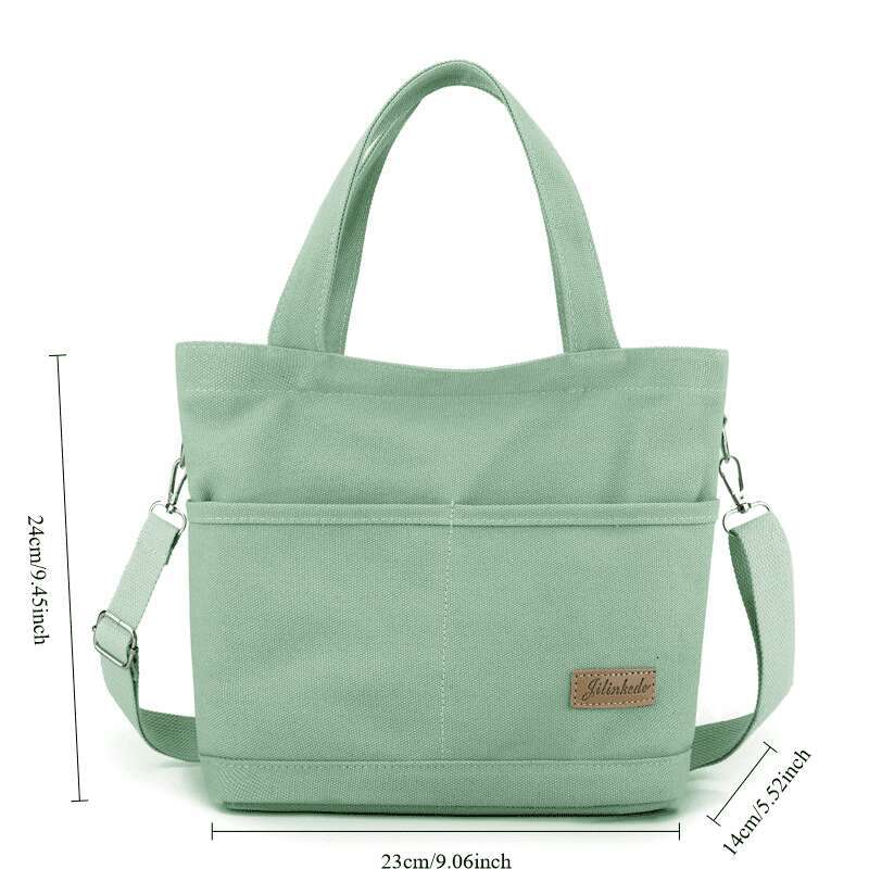 MAOYA Japan Style Women Canvas Handle Fashion Commuter Shoulder Large Capacity Student Working Versatile Crossbody Tote Bag