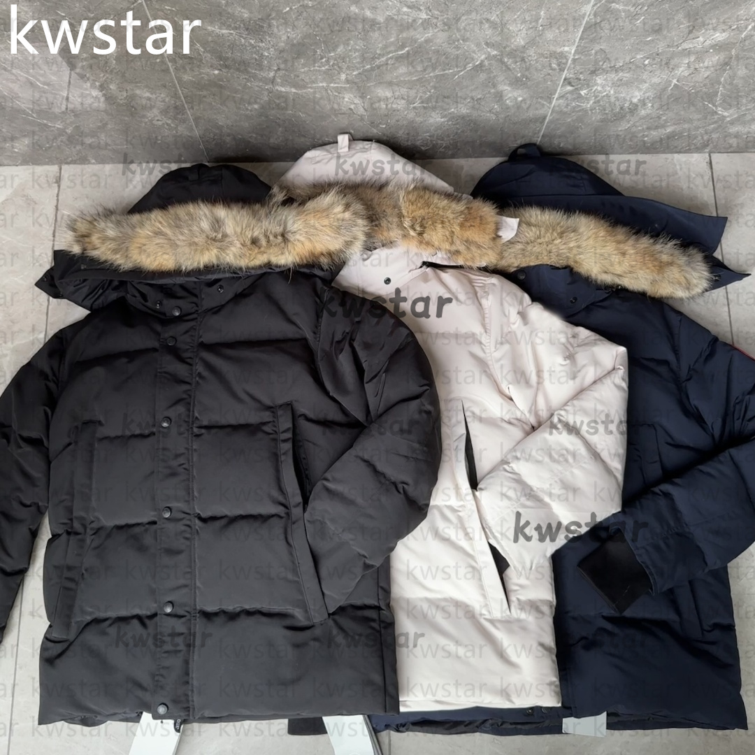 Men Puffer Jackets Designer Real Wolf Fur Outdoor Wyndham Windbreaker Outerwear Hooded Fourrure Down Jackets Coat Luxury down jackets