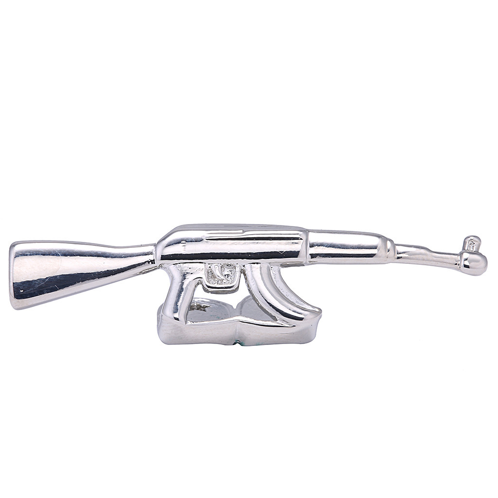 Halloween Hip Hop 18k Gold Plated AK47 Rifle Design Grillz Premium Trendy Rapper Costume Accessories Pass the diamond tester