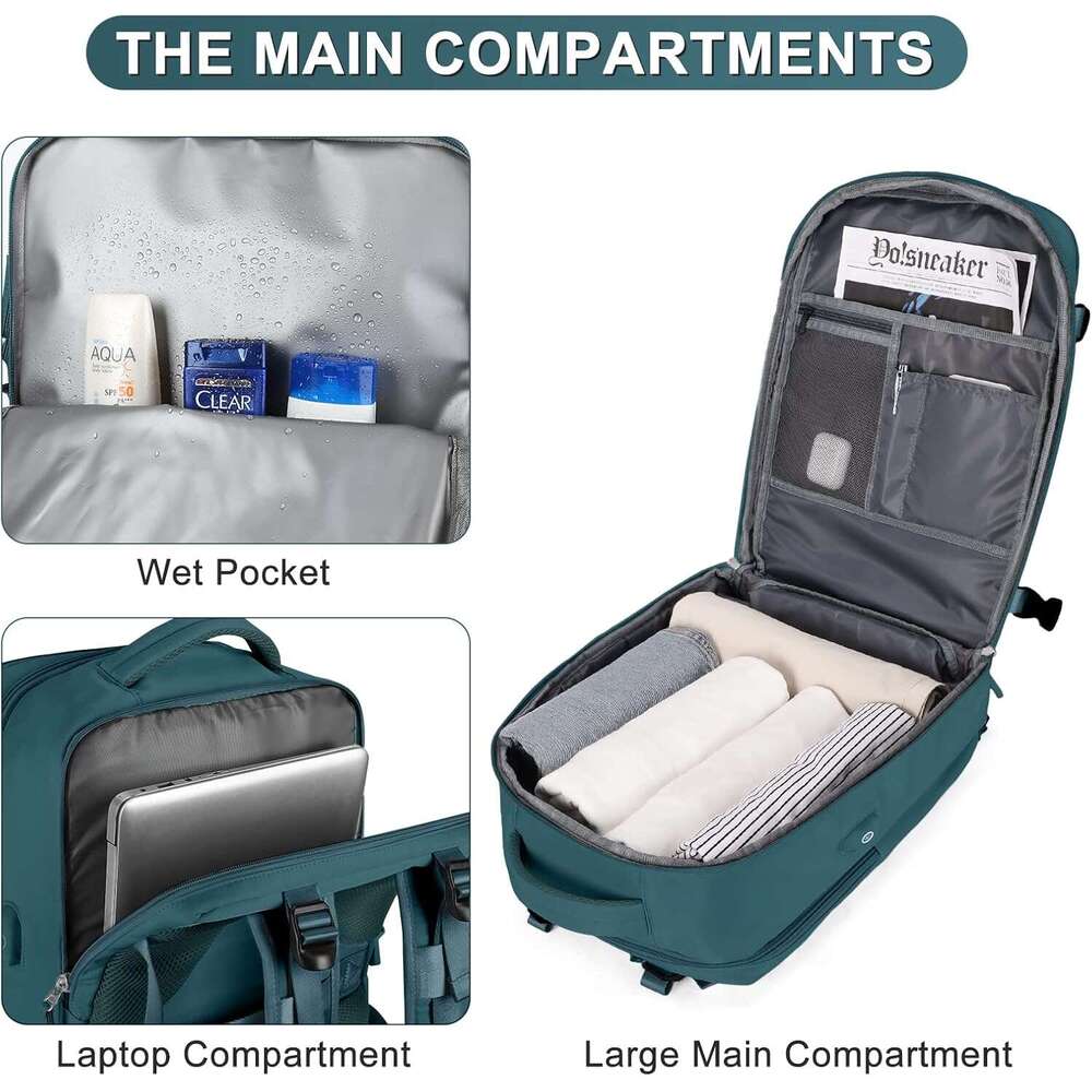 coofay Travel For Women Men Airline Carry On Flight Approved Waterproof Sports Lage Casual Daypack Small Hiking Backpack