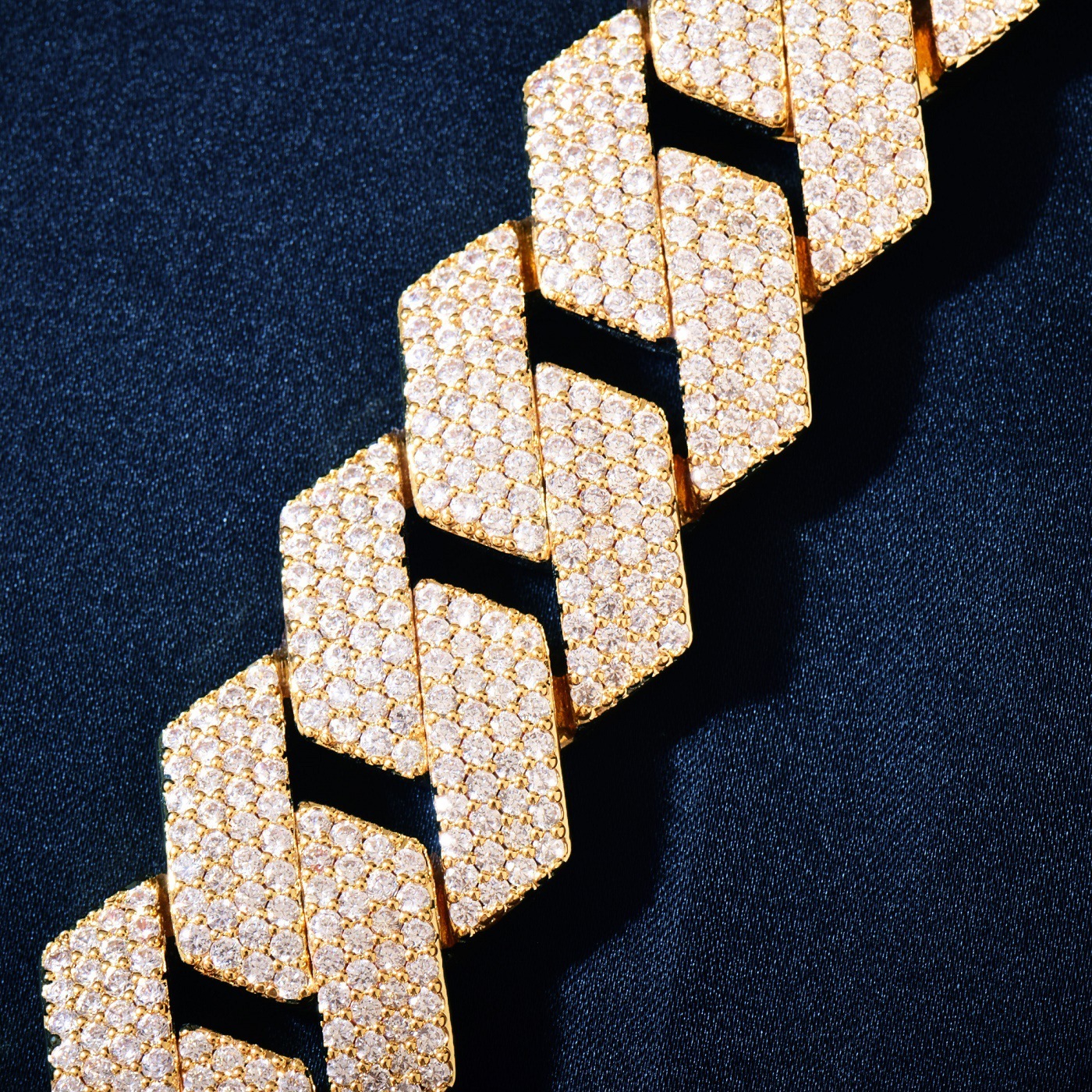 20MM Luxury VVS Moissanite Iced Out Hip Hop Rhombus Cuban Chain Spring Clasp Multi-Size Edgy Statement Jewelry Pass the diamond tester