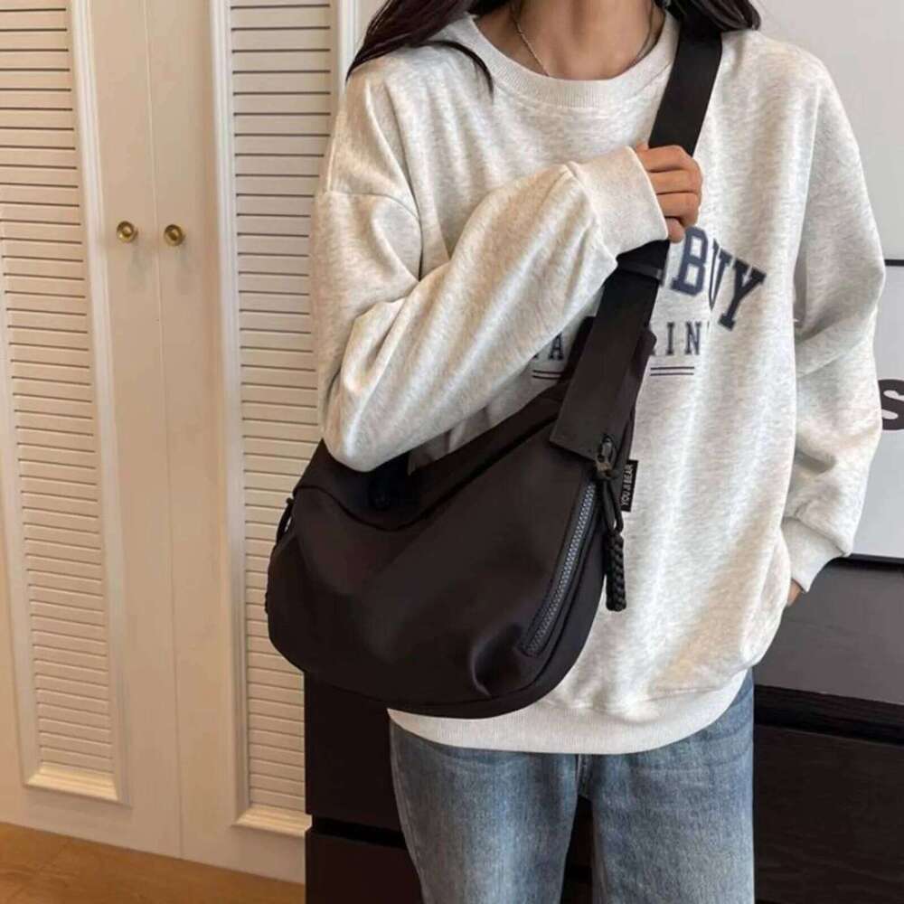 Casual Canvas Crossbody for Women Designer Black/White/Red Shoulder Bags Large Capacity Tote Men Travel Shopping Bag 2025