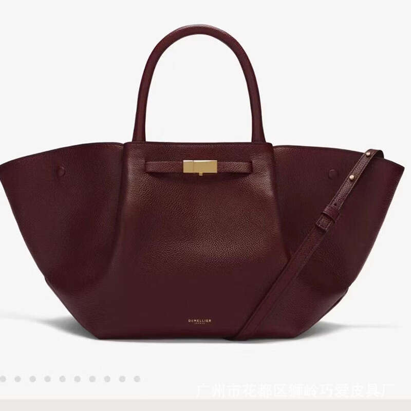 Free shipping fashion designer bag Luxury bag British Niche DeMelli Large Capacity Handbag Versatile Fashion Wing New York Bag Genuine Leather Women