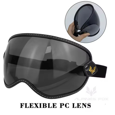 Universal Motorcycle Helmet Goggles Sunglasses Bubble Shield Visor Anti-UV Lens Fit All Vintage Retro Open Face Half Helmet