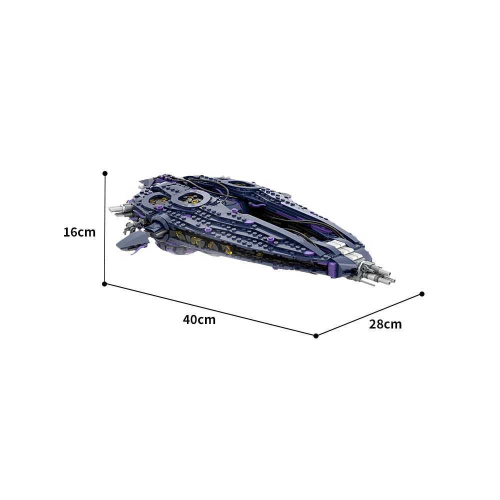 Gobricks MOC Stargate Wraith Hive Ship Bricks Model Wraith fleet Building Blocks Ancient City Ships Traveler ships Toys Gift Y250627
