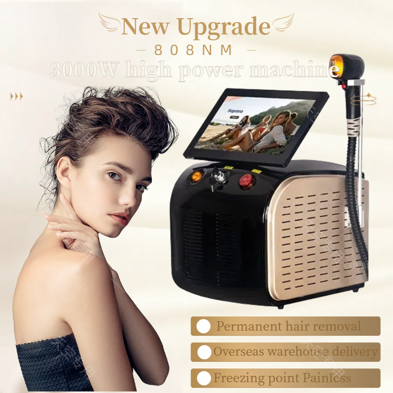 Diode Laser Hair Removal Machine 3 Wavelength 755nm 808nm 1064nm Painless Permanent Hair Removal Suitable for home and beauty salon CE Certification
