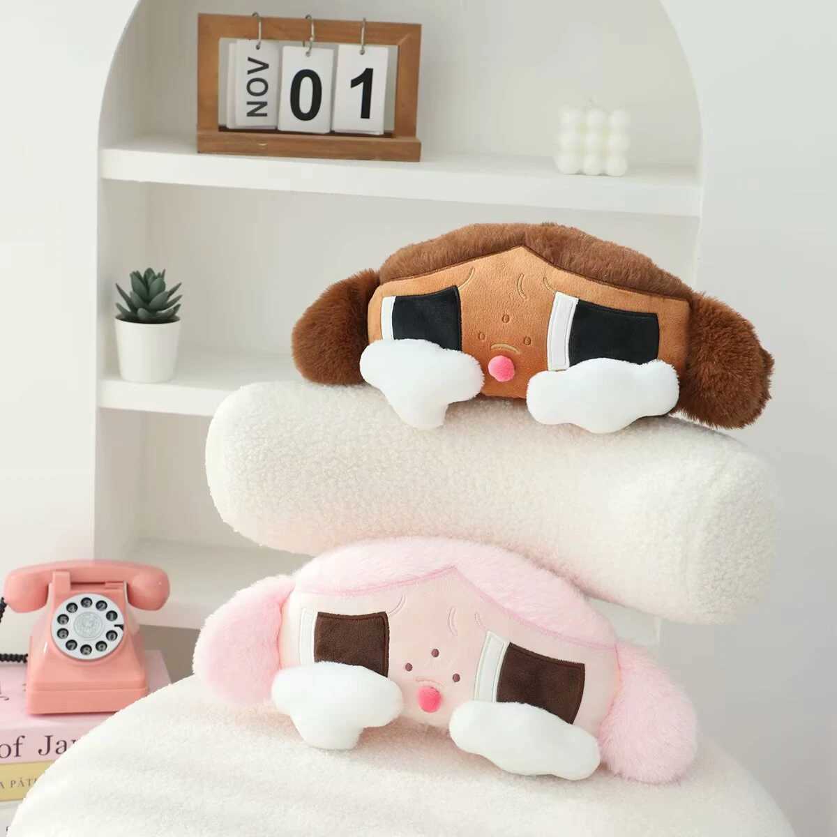 New Crydoll Car Headrest Throw Pillow Back Cushion Cartoon Stuffed Soft Cry Baby Push Pillow Doll Comfortable Cushion Girl Gifts Y250627