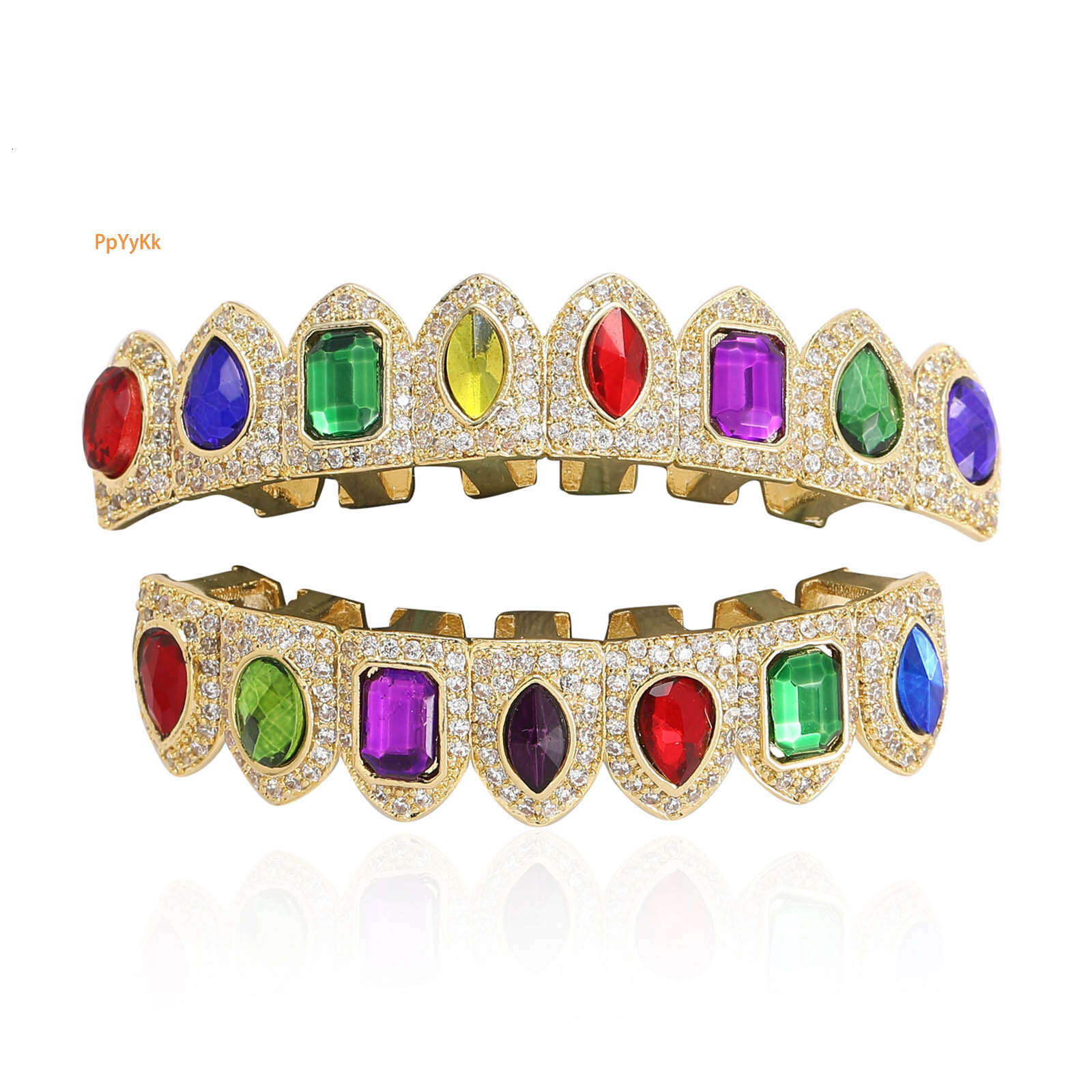 New Arrival Colorful Vvs Moissanite Iced Out Gold Grillz Bling Luxury Fashion Personalized Accessories Pass the diamond tester