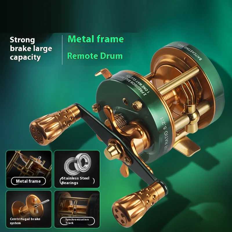 Trolling fishing reel right left hand Ratio 5.2 1 Baitcasting jigging Boat Drum Saltwater Reel 2+1bb full metal fishing wheel R250628
