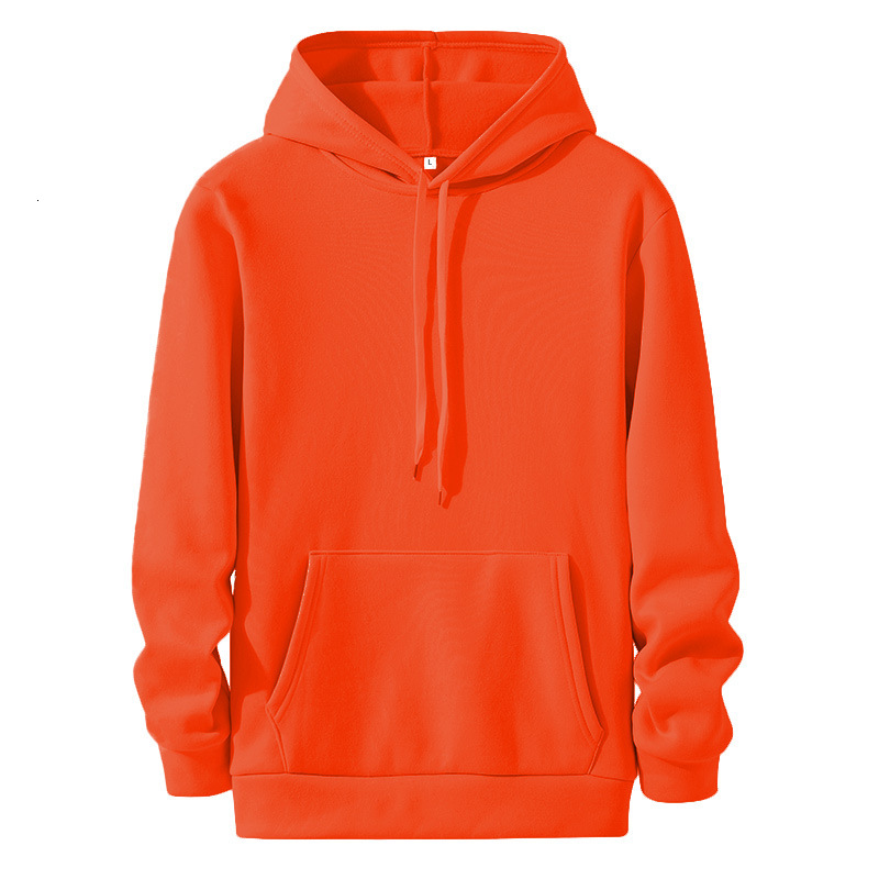 2022 Spring Autumn Winter Casual Hooded Solid Color Men's Sweatshirt Trendy Turn-down Collar Fleece Long Sleeve