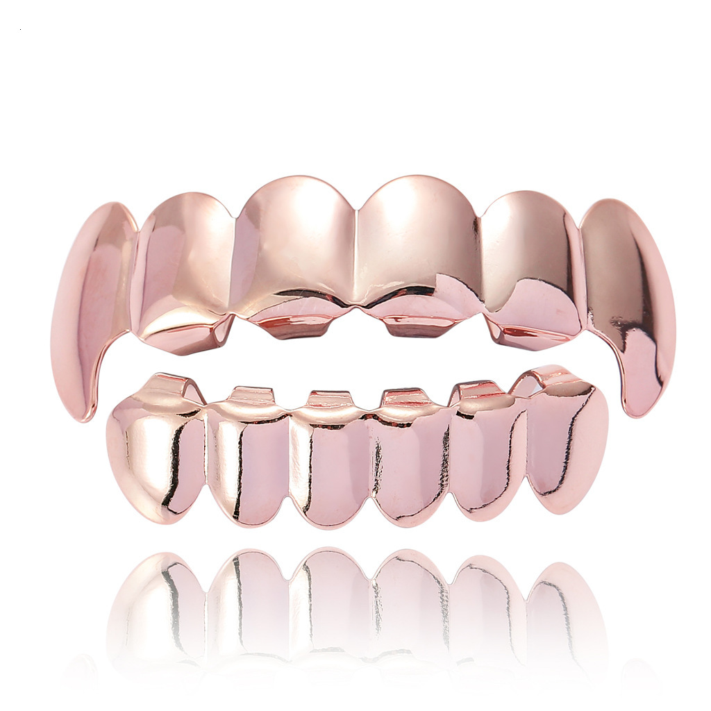 Halloween Hip Hop Vampire Fangs Teeth Grillz Iced Out Wolf Fang Gold Teeth Premium Rapper Accessories Pass the diamond tester