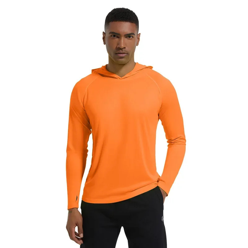 Men Upf 50 Sun Protection t-Shirts Long Sleeve t-Shirt Casual Tops Male Quick Dry Gym Running Tee Shirts With Hood Man Clothing 250627