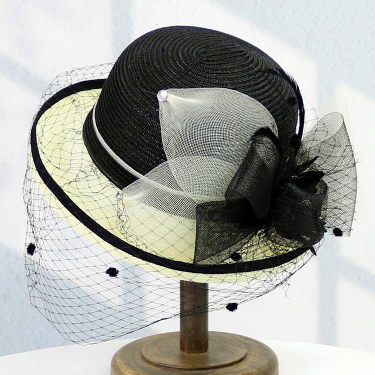 Womens Summer Round Top Fisherman Hat with Mesh Flower Edge Elegant British Socialite Bucket Hat Sun Protection Hat 250410
