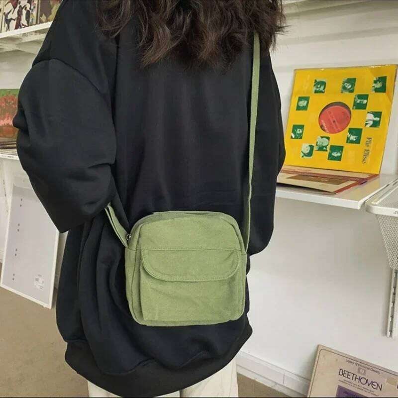 Fashion Small Canvas Crossbody Bags for Women 2025 Shoulder Phone Purse Girl Student Cotton Cloth Mini Female Handbags Flap