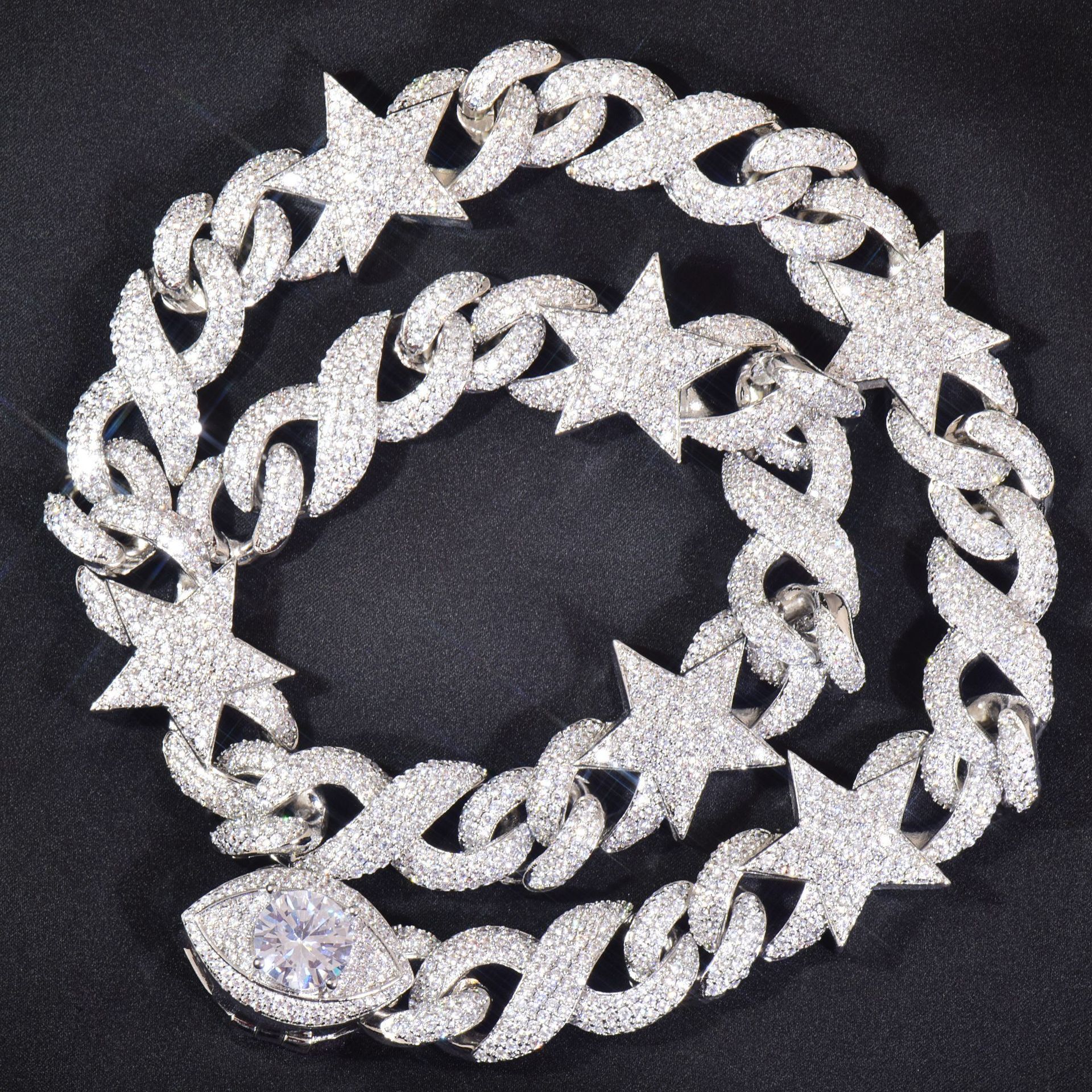 Luxury VVS Moissanite Iced Out Hip Hop Twist Braided Chain Unisex Versatile Trendy Statement Jewelry Pass the diamond tester