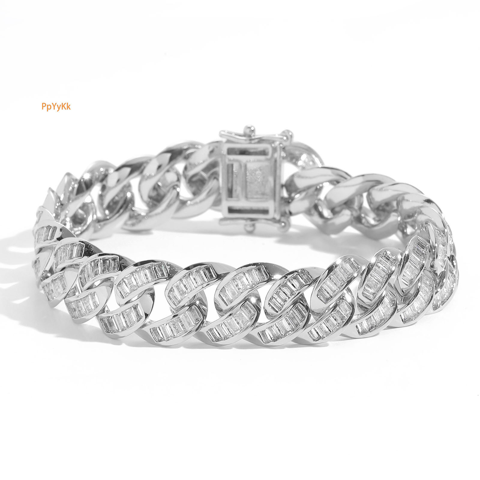 13MM Luxury VVS Moissanite T-Shaped Square Cuban Chain Iced Out Hip Hop Statement Bracelet High-Quality Bling Accessory Passes the diamond tester