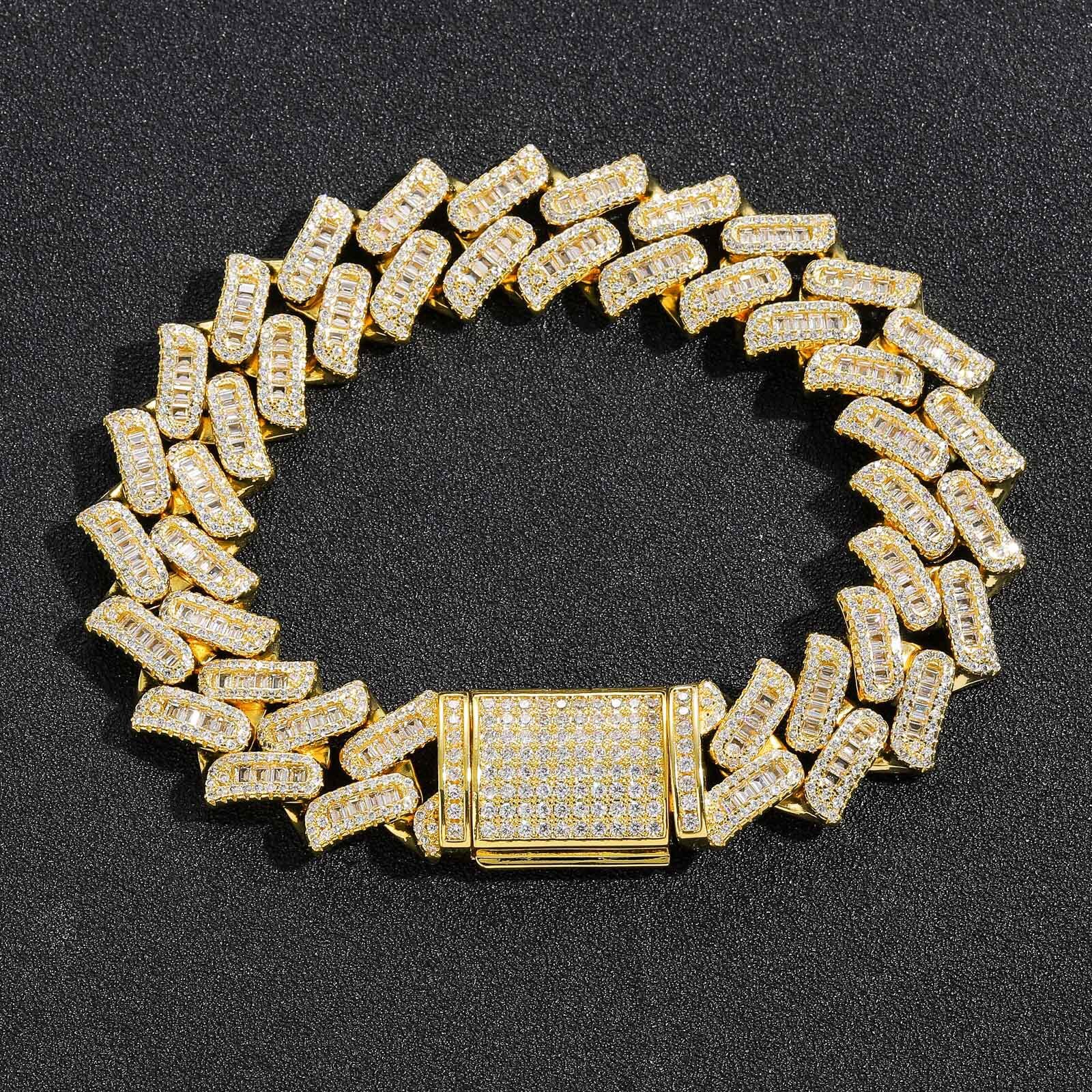 16MM Hip Hop Thorn Cuban Chain Luxury VVS Moissanite Iced Out Miami Clasp Men's Trendy Statement Bracelet Passes the Diamond Tester