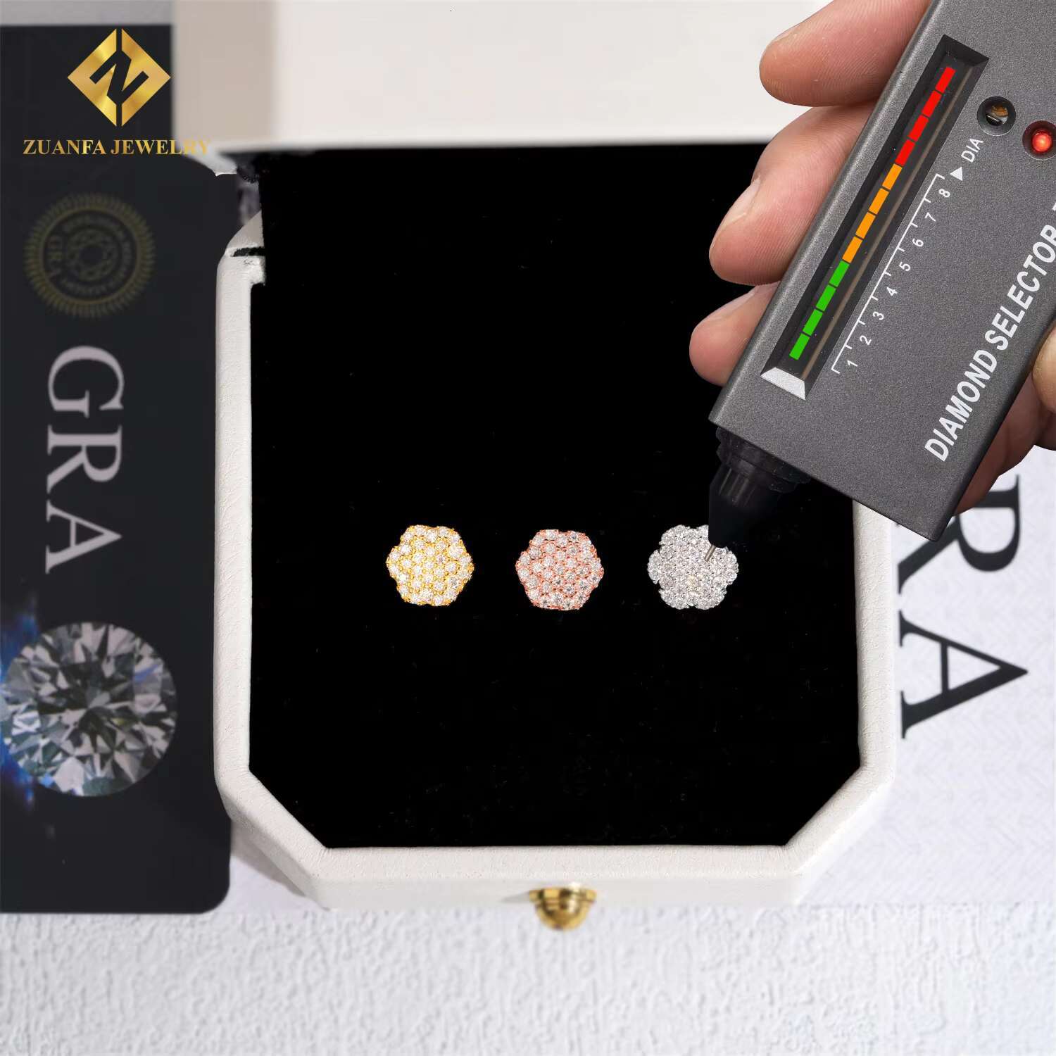 Fine Jeweley Hip Hop Jewelry 925 Sterling Silver Gold Plated Iced Out VVS Diamond Moissanite Screw Stud Earrings