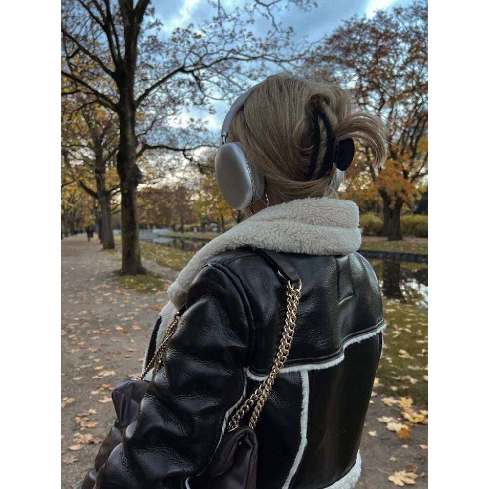 hoodie hoodie hoodie Suninheart Fashion Double Sided Short Jacket Women Warm Thick Lapel Lambswool Coat Autumn Winter Vintage Female Fleece Tops jacke